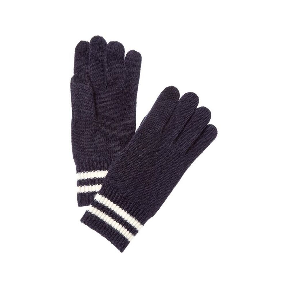 Phenix Double Stripe Cuff Touch Tech Cashmere Gloves, Blue